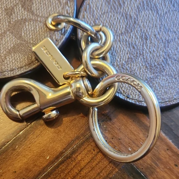 Coach Gold and Pink Key Card Holder - Picture 5 of 6